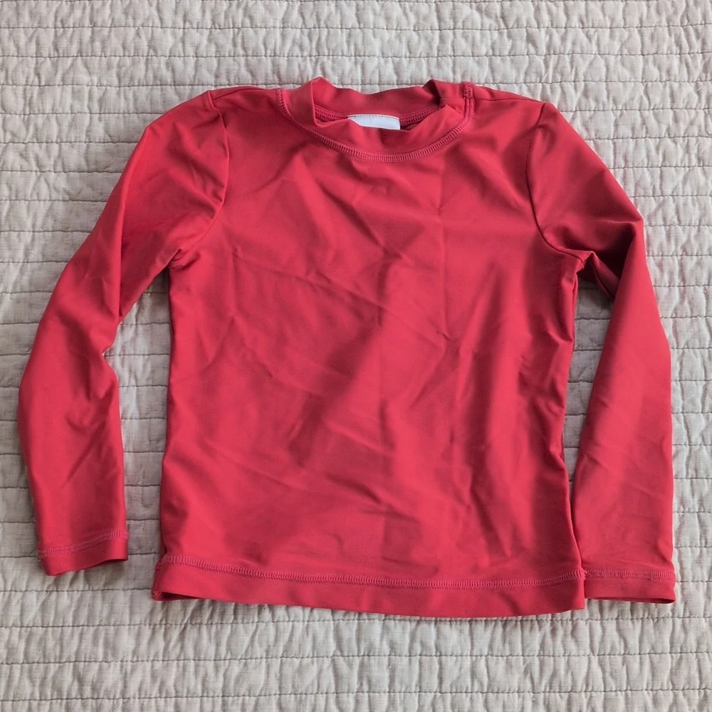Hanna Andersson Red and White Kids Rashguard Tops - Sun Print